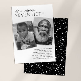 Modern 2 Foto Överraskningsfest 70-årsdag Inbjudningar