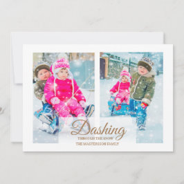 Modern 2-foto som snurrar igenom jul i Snö Inbjudningar