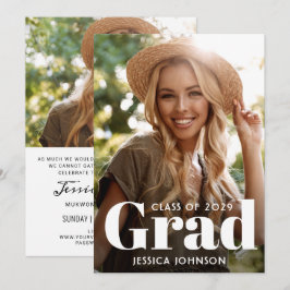 Modern 2-foto VIRTUELL Studentfest Inbjudningar