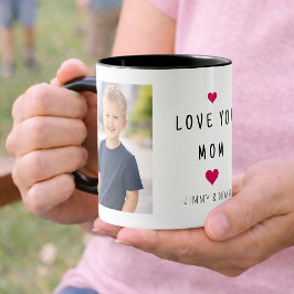 Modern 2 Fotokollage Kärlek till dig Mamma Mugg