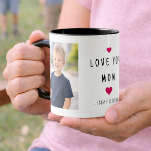Modern 2 Fotokollage Kärlek till dig Mamma Mugg