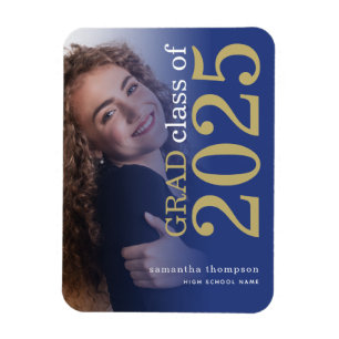 Modern 2 foton Blue Guld 2025 Studenten Magnet