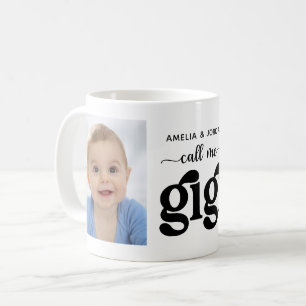 Modern 2 foton Namn Ring mig Gigi Kaffemugg