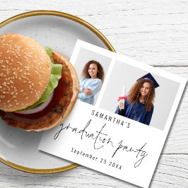 Modern 2-fotoskriptets Namn-Studentfest Pappersservett