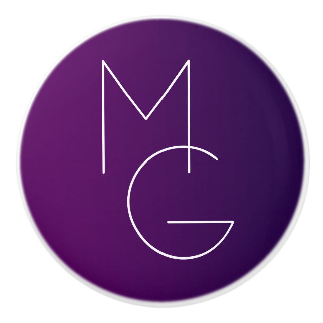 Modern 2 Initialer | Deep Lila Subtle Ombre Knopp (Framsidan)