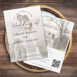 Modern 2-inmatad fotoskriptkod QR-Avslappnad Bröll Inbjudningar<br><div class="desc">Överraska dina kära med den här eleganten,  romantisk inbjudan,  med två fotografier,  anpassningsbar och QR-kod efter eget val. Lägg enkelt till dina egna uppgifter genom att klicka på alternativet "anpassa".</div>