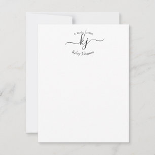 Modern 2 Monogram Initialer Personlig Note-kort Tack Kort