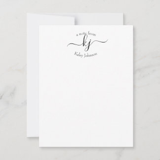 Modern 2 Monogram Initialer Personlig Note-kort Tack Kort