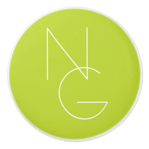 Modern 2 överlappande Initialer   Grön kalk Knopp