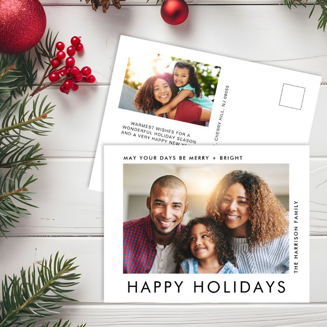 Modern 2 Photo Glad helg-jul Helg Vykort (Skapare uppladdad)