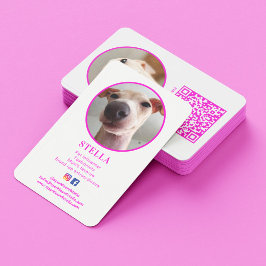 Modern 2 Photo Hund Pet Social Media QR-kod Visitkort