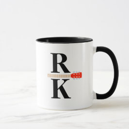 Modern 2-svart-initialer Monogram vit Mugg