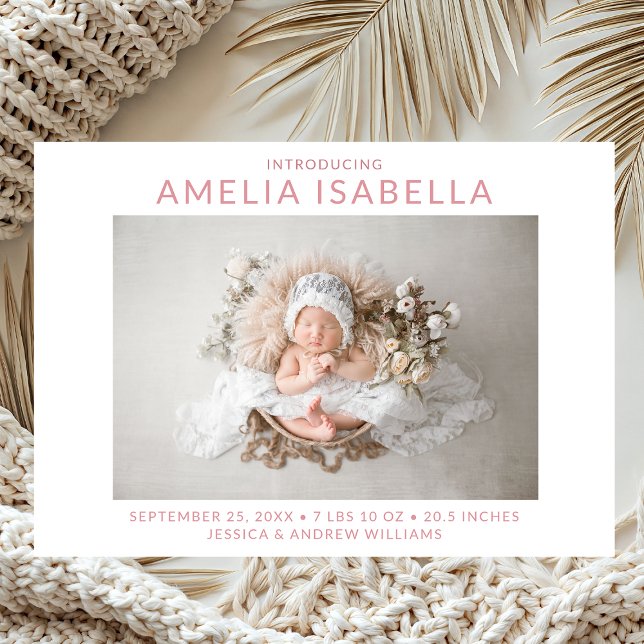 Modern 2Photo Girl Birth Meddelande (Skapare uppladdad)