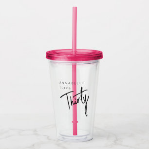 Modern 30-års trettioårs födelsedagsfest take away mugg