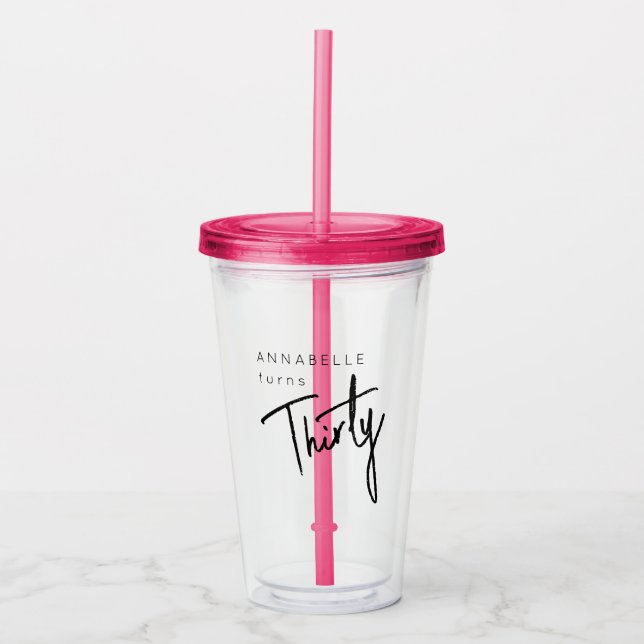 Modern 30-års trettioårs födelsedagsfest take away mugg (Framsida)