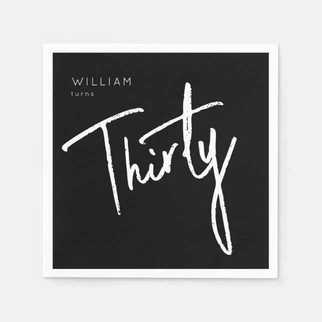 Modern 30:e trettionde födelsedagsfesten Napkin Pappersservett (Framsidan)