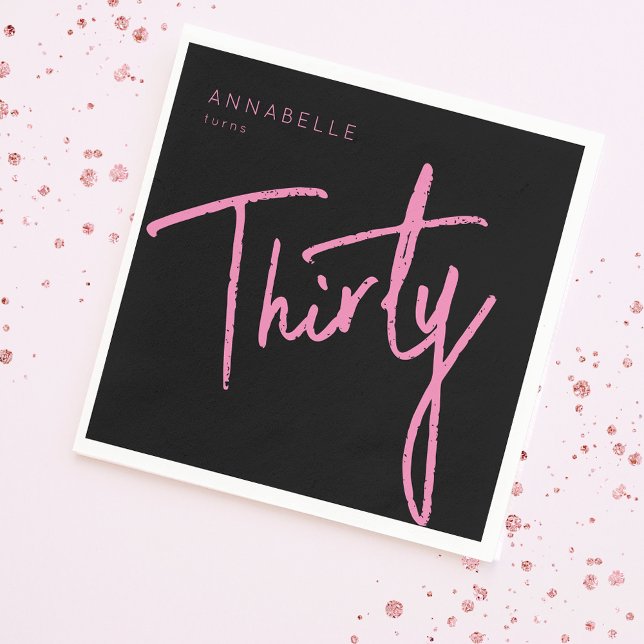 Modern 30:e trettionde födelsedagsfesten Napkin Pappersservett (Skapare uppladdad)
