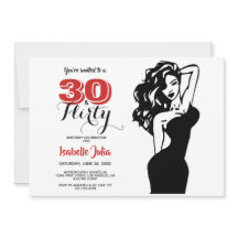 Modern 30 & FLIRTY 30års födelsedag Black & Red