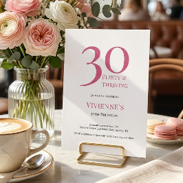Modern 30 Flirty & Thriving 30-årsfest Inbjudningar
