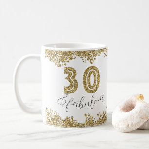 Modern 30 och Fabulous Guld Gitter-Personligen Kaffemugg