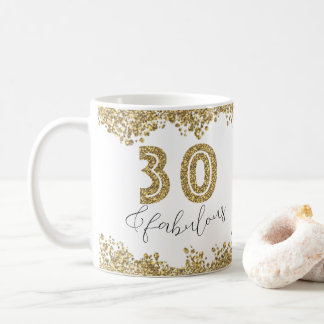 Modern 30 och Fabulous Guld Gitter-Personligen Kaffemugg