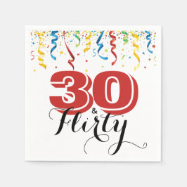 Modern 30års födelsedag 30 & FLIRTY-Roligt Pappersservett