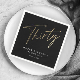 Modern 30års födelsedag-elegant för enkel snyggt pappersservett