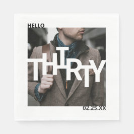 Modern 30års födelsedag Photo Pappersservett