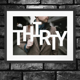 Modern 30års födelsedag Photo Poster