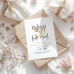 Modern 30års födelsedag-typografi, svart och guld<br><div class="desc">Modern 30års födelsedag-typografi svart och guld-födelsedagsinbjudan. Modern text,  monokrom design. En del av en samling.</div>