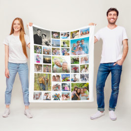 Modern 33-fotokollage-Personlig i Färg Fleecefilt