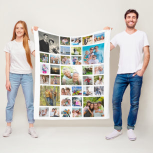 Modern 33-fotokollage-Personlig i Färg Fleecefilt