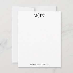 Modern 3 brev Monogram Anteckningskort