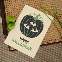Modern 3-Eyed Pumpkin Happy halloween Personlig Kort