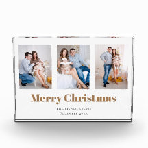 Modern 3-familjens fotokollage God jul