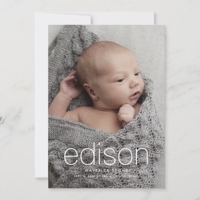 Modern 3-foto-Baby-födelse Meddelande (Framsida)