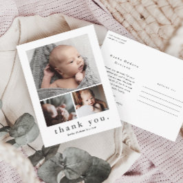 Modern 3 Foto Collage Baby Tacksam Vykort