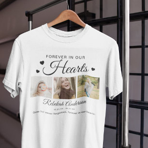 Modern 3-foto Collage Begravning T-shirt