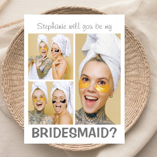 Modern 3 Foto Collage Vill du vara min brudtjäns