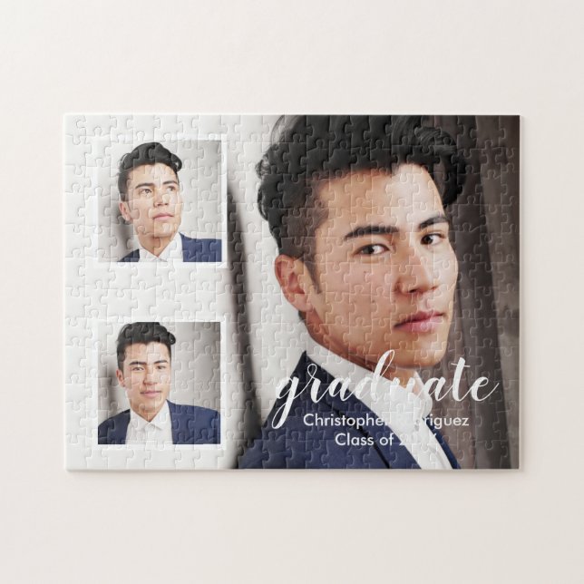 Modern 3-foto Studenten Pussel (Horisontell)