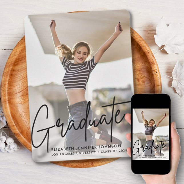 Modern 3-fotoannonseringsinbjudan till Studenten Inbjudningar (Skapare uppladdad)
