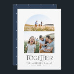 Modern 3 fotoblå båge tillsammans typografi<br><div class="desc">Modern elegant-trendig tillsammans med typografi,  blå jul eller thanksgiving,  multifoto-helgdag</div>