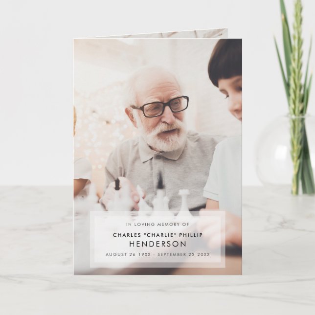 Modern 3-fotografers handskrivet skript vikt begra program (Framsida)