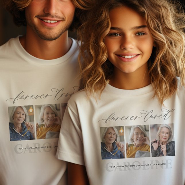 Modern 3-fotografi För evigt älskad begravning/min T Shirt (Skapare uppladdad)