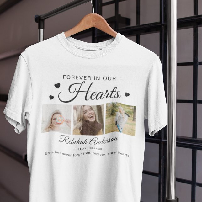 Modern 3 fotokollage Funeral T-Shirt (Skapare uppladdad)