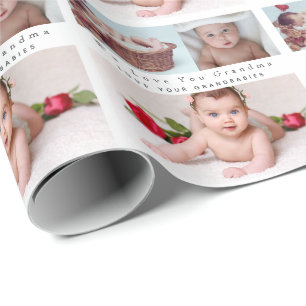 Modern 3-fotokollage med textmallskvalitet presentpapper