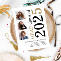 Modern 3 foton Black Guld 2025 White Studenten