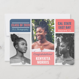 Modern 3 foton Coral|Teal|Blue Studenten Meddelande