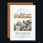 Modern 3-fotorosthög är tillsammans typografi<br><div class="desc">Modern elegant-trendig tillsammans med typografi roterar julgranskort med multi3-helgdag-thanksgiving</div>