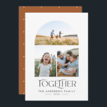 Modern 3-fotorosthög är tillsammans typografi<br><div class="desc">Modern elegant-trendig tillsammans med typografi roterar julgranskort med multi3-helgdag-thanksgiving</div>